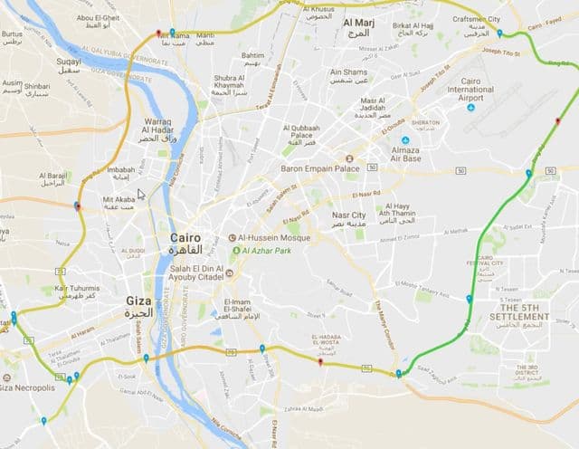 خريطة مطارات القاهرة