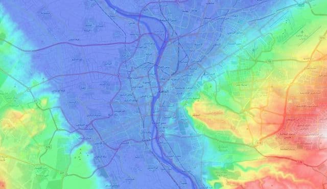 خريطة ارتفاع القاهرة